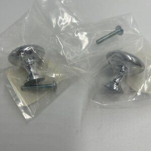 Lot of 2 Liberty Hardware P50154C-CHR-C Satin Chrome Round Cabinet Knob NEW
